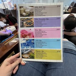 Nail Club - Back side of pedicure menu.