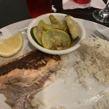 Red Grouper Tavern - Salmon with rice and veggies - Seafood Near Me - Venice, Florida Red Grouper Tavern - Salmon with rice and veggies - Seafood Near Me - Venice, Florida