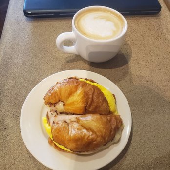 The Grind - Breakfast sandwich with a latte - Coffee & Tea Near Me - Apple Valley, California