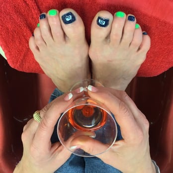 NK Nails - Hannah does the best pedicures ever!! Check out my Seahawks bling!!!  Yen does my pink & white nails perfectly. #pampering - Nail Salons Near Me - Seattle, Washington