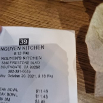 Nguyen's Kitchen - 59.65 down the trash - Vietnamese Near Me - South Gate, California