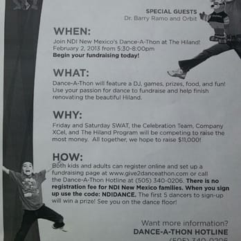 Hiland Theater NDI - This is the 2013 Dance-A-Thon information. - Dance Schools Near Me - Albuquerque, New Mexico