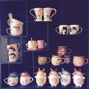Roasting Water - Cute mug display on the inside. - Coffee & Tea Near Me - Westminster, California