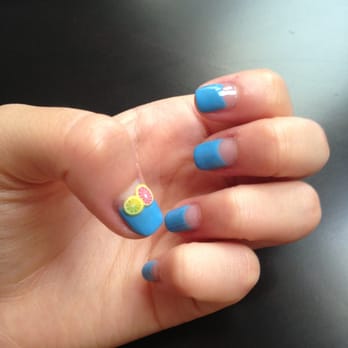 BB Nail Spa - An interesting twist on the regular French nail! Deep French nails with 3D stick ons - Nail Salons Near Me - Naperville, Illinois