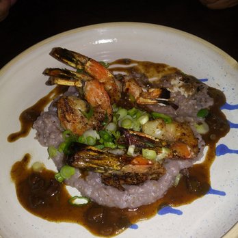 Bryans On 290 - Gulf Shrimp over blue grits - New American Near Me - Johnson City, Texas