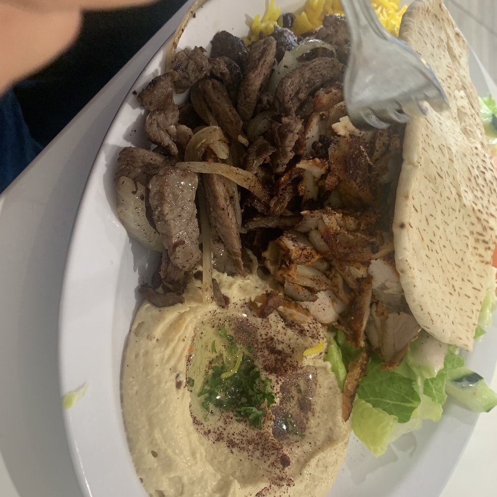 Mystic Grill - Beef & chicken shawarma plate - Mediterranean Near Me - San Diego, California Mystic Grill - Beef & chicken shawarma plate - Mediterranean Near Me - San Diego, California