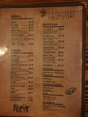 Menu photo 4 Cantina El Prieto Chula Vista, CA Menu photo 4 Cantina El Prieto Chula Vista, CA