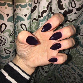 iPolish - Pointed (stiletto) nails with a gorgeous dark purple polish. I believe it was Linkin After Dark. I'll take better photos in the sunlight. - Nail Salons Near Me - San Diego, California
