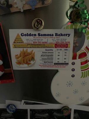 Menu photo 2 Golden Samosa Bakery Surrey, BC Menu photo 2 Golden Samosa Bakery Surrey, BC