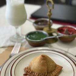 Flavor of India - Samosa and sweet lasi