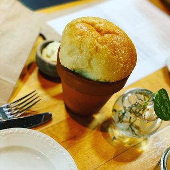 Terrain Cafe - Yummo bread baked in a ceramic Flower Pot Bread - New American Near Me - Westport, Connecticut Terrain Cafe - Yummo bread baked in a ceramic Flower Pot Bread - New American Near Me - Westport, Connecticut