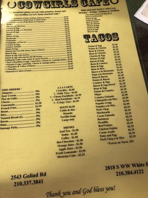 Menu photo 4 Cowgirls Cafe San Antonio, TX Menu photo 4 Cowgirls Cafe San Antonio, TX