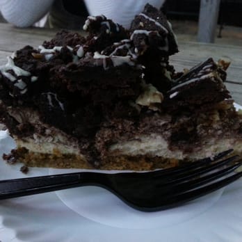 Mozart's Coffee Roasters - Cheesecake with thick brownie chunks on top - Coffee & Tea Near Me - Austin, Texas