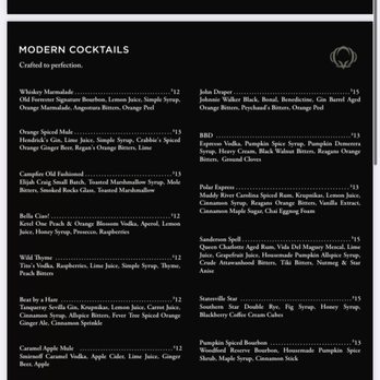 The Cotton Room - Menu 1 - Cocktail Bars Near Me - Charlotte, North Carolina The Cotton Room - Menu 1 - Cocktail Bars Near Me - Charlotte, North Carolina