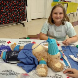 Little Stethoscopes Summer Camp - Teddy bear surgery.