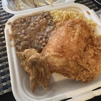 Gabriella's - Fried chicken with rice and black eye peas - Southern Near Me - Birmingham, Alabama