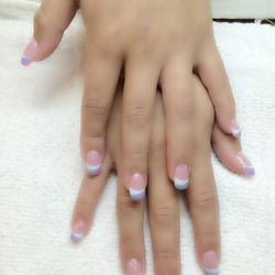 Super Nails & Spa - Tri-colored solar Nails.
