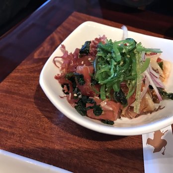 Sushi Tomi - Complimentary poke salad with seaweed on top - Sushi Bars Near Me - Mountain View, California Sushi Tomi - Complimentary poke salad with seaweed on top - Sushi Bars Near Me - Mountain View, California