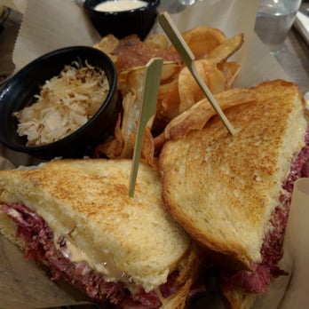Full On Craft Eats & Drinks - Reuben on challah with kraut on the side. - Bars Near Me - Rockville, Maryland Full On Craft Eats & Drinks - Reuben on challah with kraut on the side. - Bars Near Me - Rockville, Maryland