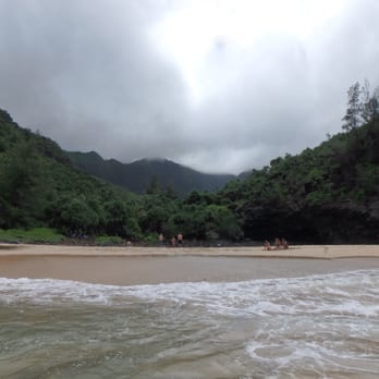 Hanakapi'ai Beach - From the ocean looking back - Beaches Near Me Hanakapi'ai Beach - From the ocean looking back - Beaches Near Me