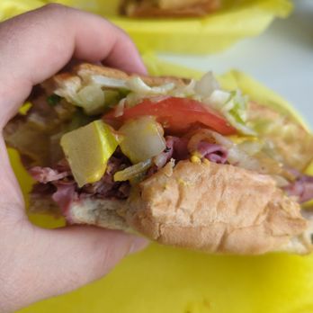 The Yeller Sub - Pastrami sub with grilled onions mustard pickles lettuce and tomato - Sandwiches Near Me - Albuquerque, New Mexico The Yeller Sub - Pastrami sub with grilled onions mustard pickles lettuce and tomato - Sandwiches Near Me - Albuquerque, New Mexico