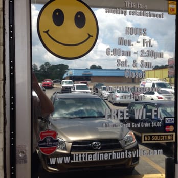Little Diner - Door w/ card decals. - Diners Near Me - Huntsville, Alabama Little Diner - Door w/ card decals. - Diners Near Me - Huntsville, Alabama