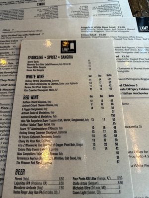 Menu photo 5 LAMP Pizzeria Scottsdale, AZ