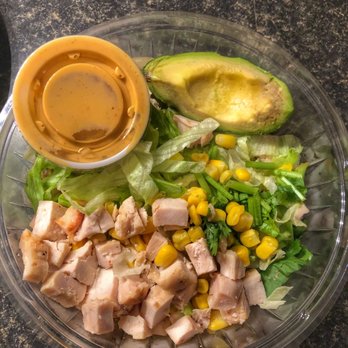 Poke Bowl - Poke Salad Bowl with chicken, corn, sesame seed, cilantro, edamame, and green onion. Added some spicy ginger, yum! - Hawaiian Near Me - Goldsboro, North Carolina Poke Bowl - Poke Salad Bowl with chicken, corn, sesame seed, cilantro, edamame, and green onion. Added some spicy ginger, yum! - Hawaiian Near Me - Goldsboro, North Carolina