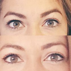 House Of Vine - Brow a threading! The bottom is before, the top is after. Sharpened, refined and some added lift to the arch.