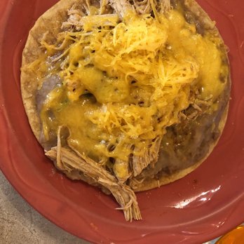 Chapalas Mexican Restaurant - Chicken Tostadas only with beans meat and cheese. - Mexican Near Me - Eugene, Oregon Chapalas Mexican Restaurant - Chicken Tostadas only with beans meat and cheese. - Mexican Near Me - Eugene, Oregon