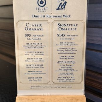 Fillet Sushi - DineLA menu - Sushi Bars Near Me - Monrovia, California Fillet Sushi - DineLA menu - Sushi Bars Near Me - Monrovia, California