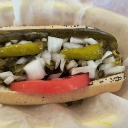 Jester's Fast Food - Polish done Chicago style. So good! They also have Maxwell St. Style