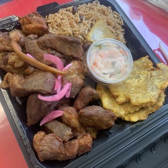 Ms. Didi's Caribbean Kitchen - Griot with tostones and rice and red beans - Food Trucks Near Me - Charlotte, North Carolina Ms. Didi's Caribbean Kitchen - Griot with tostones and rice and red beans - Food Trucks Near Me - Charlotte, North Carolina