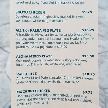 Aloha Mixed Plate - Hawaiian Near Me - Lahaina, Hawaii