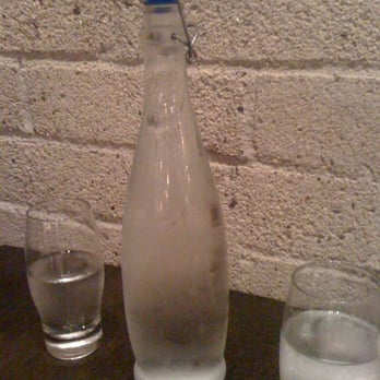 The Salted Pig - Snazzy bottle of water for our table - Gastropubs Near Me - Riverside, California