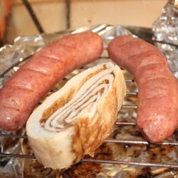 Butcher Block Meats - I roasted 2 brats with the cinnamon log I got from Bread Poet lol.