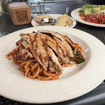 Justa Pasta - Bucatini with Bucatini with grilled chicken. - Italian Near Me - Portland, Oregon