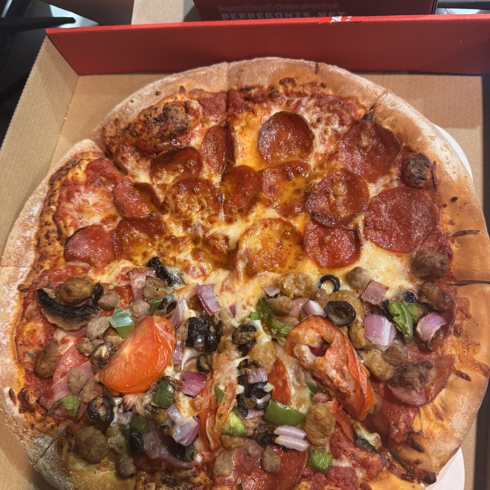 Pepperonis Pizza - Half Supreme half pepperoni - Pizza Near Me - Humble, Texas Pepperonis Pizza - Half Supreme half pepperoni - Pizza Near Me - Humble, Texas