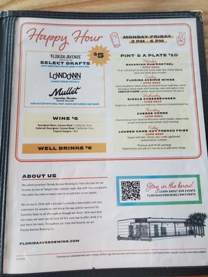Menu photo 4 Florida Avenue Brewing Tampa Bay, FL