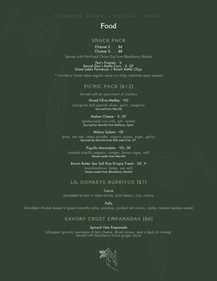 Menu photo 5 Common Good Cocktail House Glen Ellyn, IL