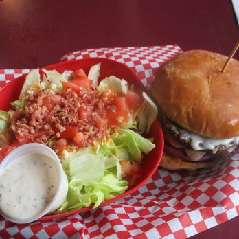 Red Rock Saloon - Burger w/Side Salad... - Bars Near Me - Conconully, Washington Red Rock Saloon - Burger w/Side Salad... - Bars Near Me - Conconully, Washington