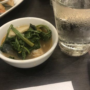 Mesa - Sinigang:   Sour soup with camias, miso, salmon, ong choy, radish. Genius - Filipino Near Me - Laoag City, ILN