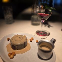 Bottega - Main dining room.  Lava cake