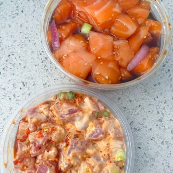 Poke Express - Salmon poke with house sauce and lava flow poke - Poke Near Me - Henderson, Nevada Poke Express - Salmon poke with house sauce and lava flow poke - Poke Near Me - Henderson, Nevada