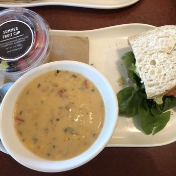 Panera Bread - Corn chowder soup and a Mediterranean sandwich with a fruit cup - Sandwiches Near Me - Chattanooga, Tennessee Panera Bread - Corn chowder soup and a Mediterranean sandwich with a fruit cup - Sandwiches Near Me - Chattanooga, Tennessee
