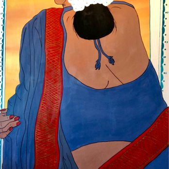 Pot Bharoon Cafe & Bakery - a painting of a woman with a flower in her hair - Cafes Near Me - Buford, Georgia
