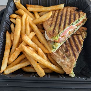 Parkway Corner Deli - My friend got the pesto panini - Breakfast & Brunch Near Me - Philadelphia, Pennsylvania Parkway Corner Deli - My friend got the pesto panini - Breakfast & Brunch Near Me - Philadelphia, Pennsylvania