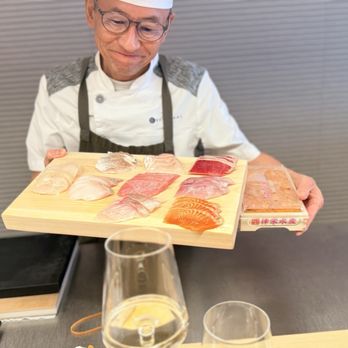 Sushi Kai - Chef presenting ingredients - Japanese Near Me - Fort Lee, New Jersey