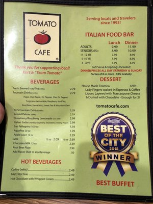 Menu photo 7 Tomato Cafe Albuquerque, NM