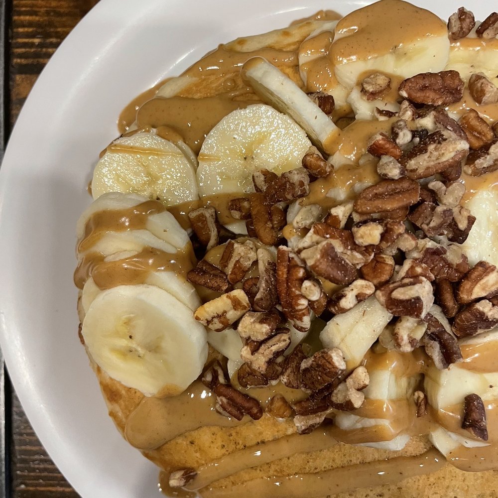 Single stack banana peanut butter pecans
